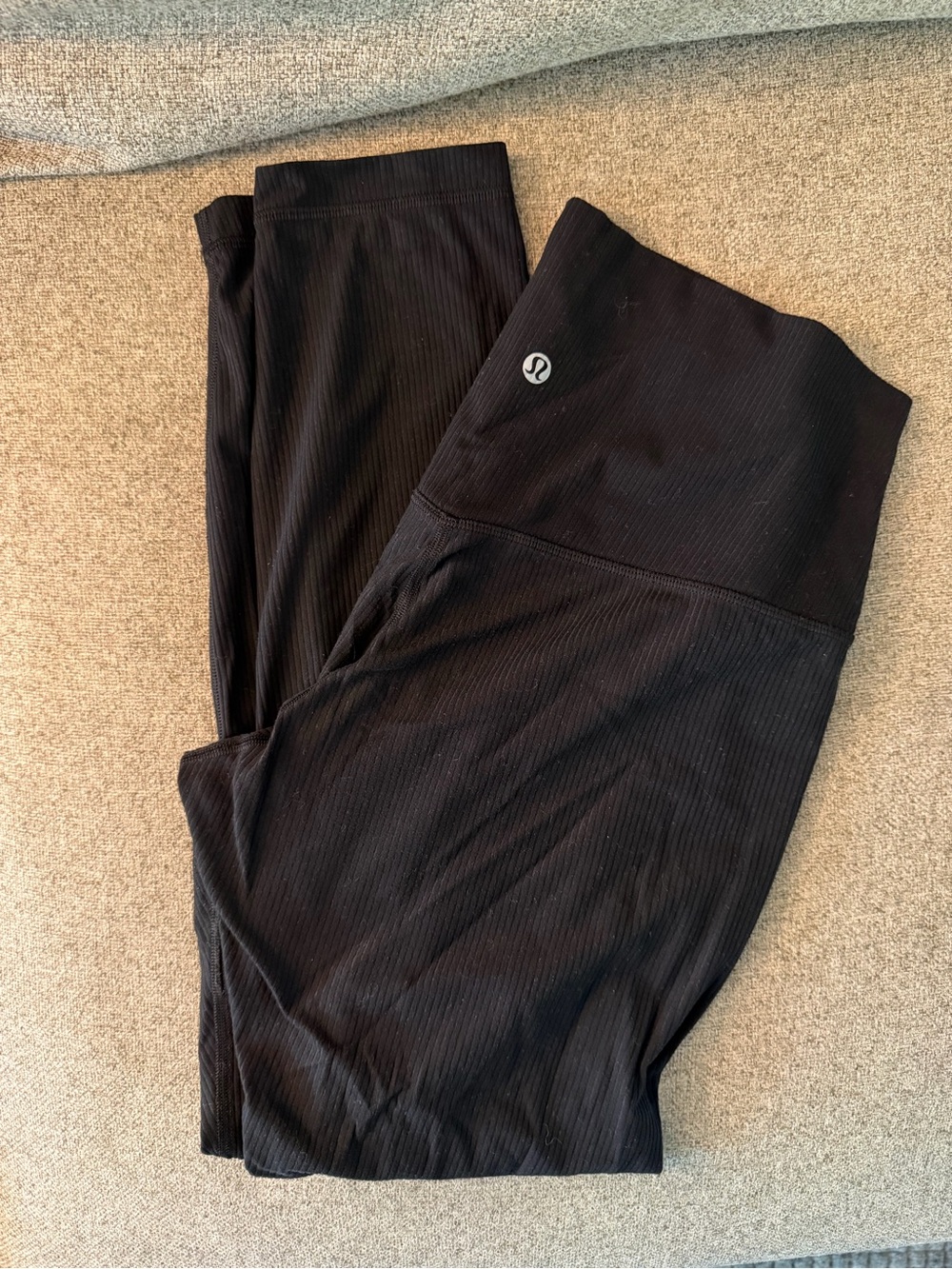 lululemon athletica Black Ribbed High-Rise Leggings